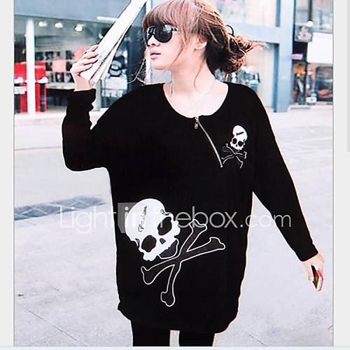 Womens Fashion Personality Skull Long Sleeve T Shirt