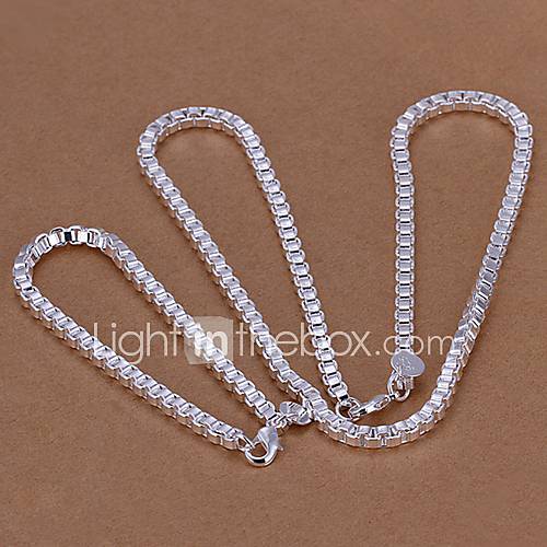 Oyami Cuprum Silvering Bracelet Necklace Suit LKNSPCS026