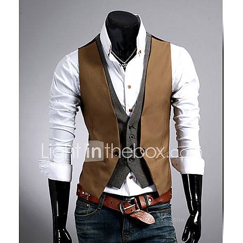 MSUIT Fashion Holiday Two MenS Grid Vest Z9158