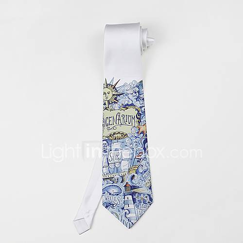 Mens Fashion Casual Sea pattern Tie