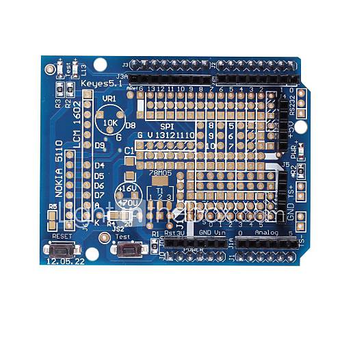 Brand new 2 in 1 Protoshield Expansion Board Mini Bread Board Set for Arduino Duemilanove 2009