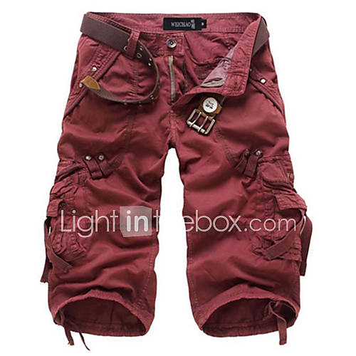 ZZT Korean Version Loose Multi Pocket Overalls Casual Summer Short Pants