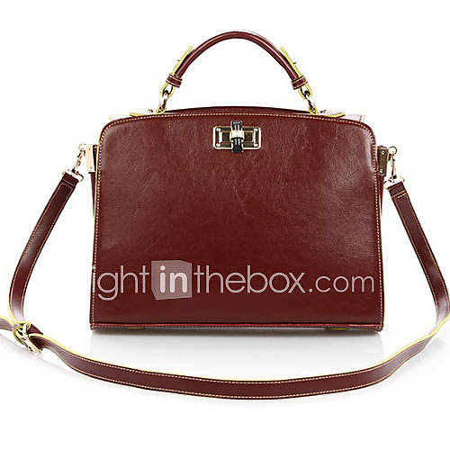 XIUQIU Womens Fashion Leather Messenger Bag(Wine)