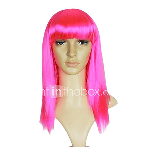 Long Straight Synthetic Wig Neat Bang Multiple Colors Available