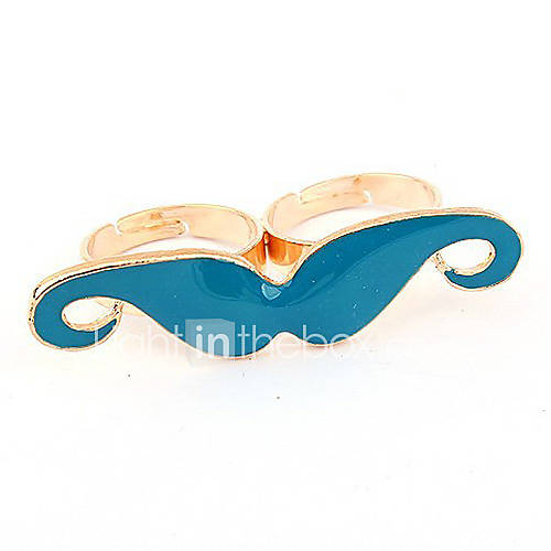 Ravier Womens Vintage Blue Moustache Pattern Ring