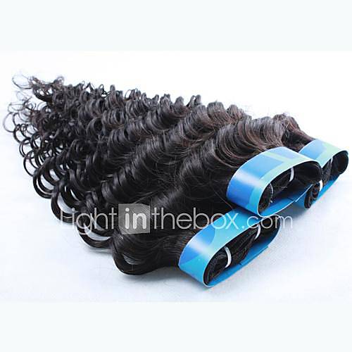 16 18 20 22 Color 1B Grade 4A Indian Virgin Deep Wave Human Hair Extension