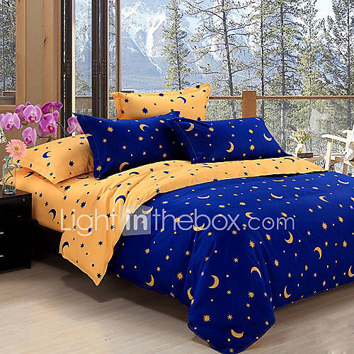 Mainstream Aloe Cotton Stars And Moon Pattern Small 4 PCS Set Bedding