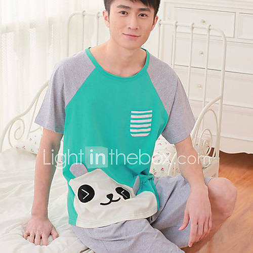 Mens Stitching Panda Pajama