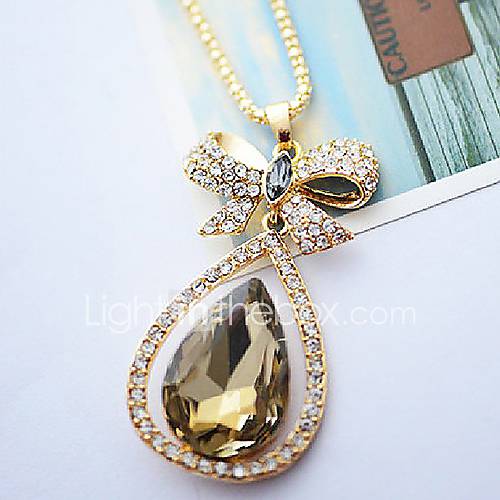 Shining Fashion Exaggeration Alloy Teardrop Shape Necklace (Champagne)