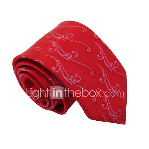 Mens Italy Style Rose Red Wedding Microfibre Woven Necktie Leisure Tie