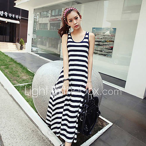 QianyuCasual Stripe Vest Dress