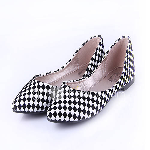 Womens Simple Contrast Color Quilted Printing Flat Shoes(Screen Color)