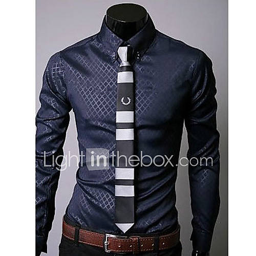 UF Mens Business Navy Blue Shirt