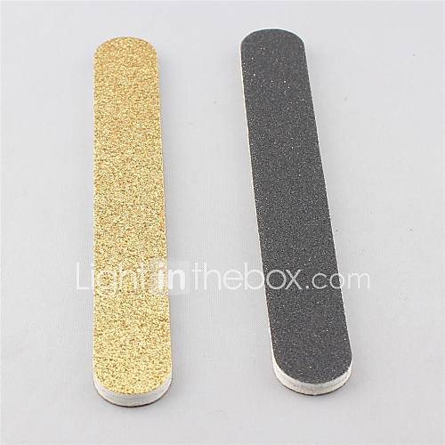 2 Pieces Light GoldBlack Emery Nail Art Files