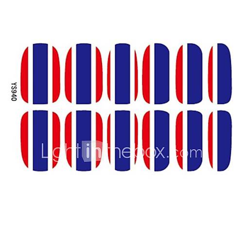 2014 Most Popular 3D Flag Nail Art Patch Stickers Decoration