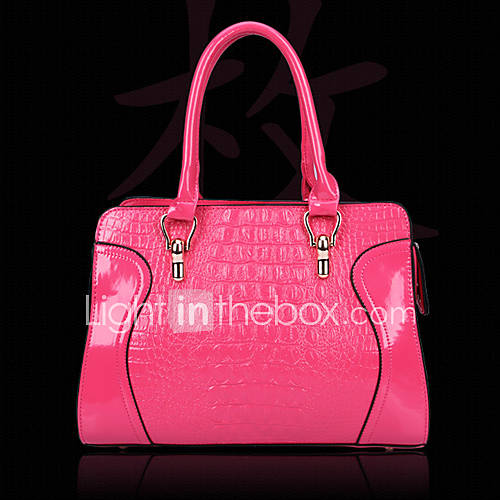 XIUQIU Womens Fascinating Leather Handbag(Fuchsia)