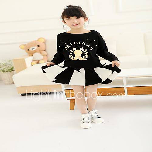 Girls Round Collar Leaf Two Pieces Clothing Set