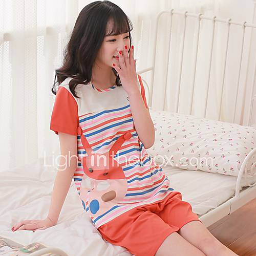 Womens Stripe Rabbit Pajama