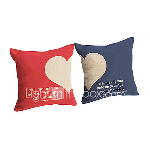 Set of 2 Black And Red Love Pattern Decorative Pillow Covers