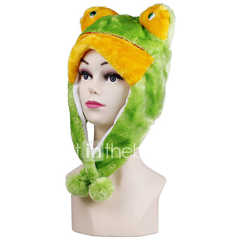 Unisex Green Frog Warm Fuzzy Kigurumi Aminal Beanie
