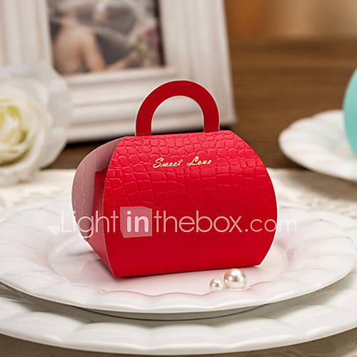 Handbag Shaped Favor Boxes   Set of 12 (More Colors)