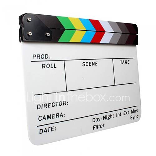Acrylic Plastic Dry Erase Directors film clapboard (9.85x11.8 inch) with color sticks