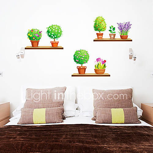 Countryside Style Potted Plant Wall Stickers