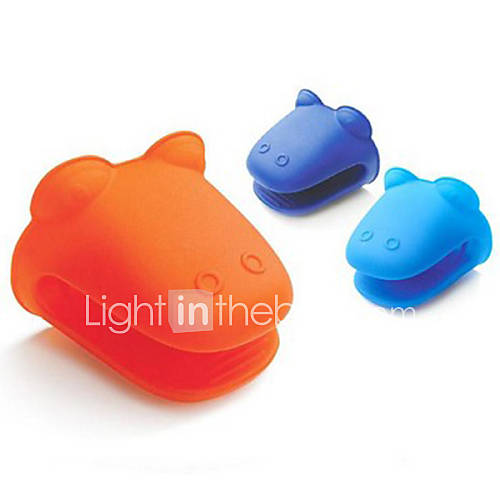 Hippo Shaped Silicone Insulated Gloves, Random Color W10cm x L10cm x H9cm