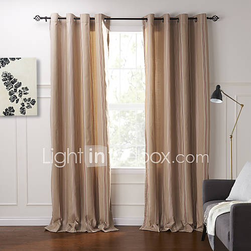 (One Pair) Modern Classic Striola Pattern Eco friendly Curtain