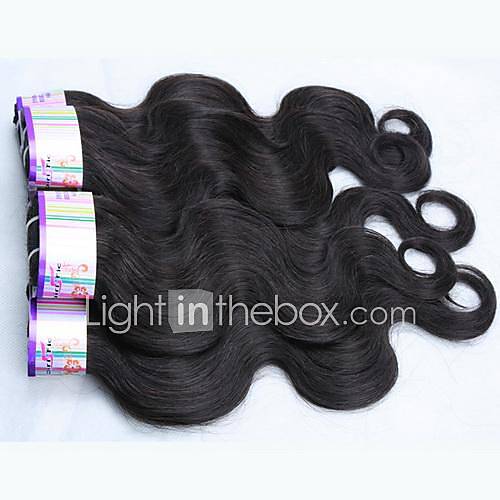 14 16 18 20 4Pcs Lot Natural Black Color 1B 4A Malaysian Virgin Hair Body Wave Human Hair Weave Extensions