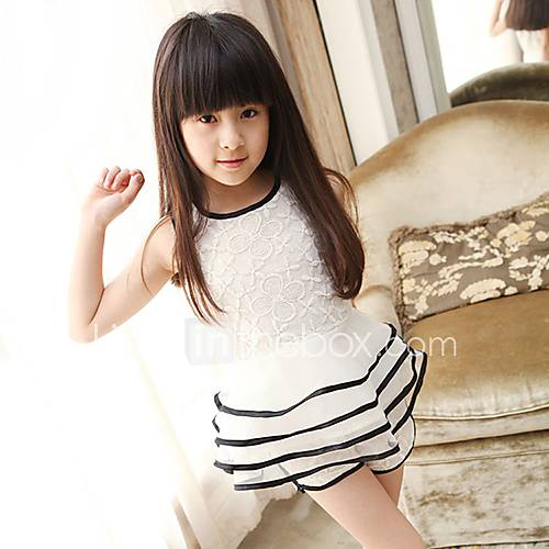 Girls Lace Mini Dress And Short Clothing Sets