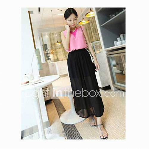 Restoring Ancient Ways Chiffon Belt Candy Color Tall Waist Fluffy Skirt