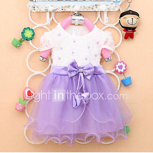 Girls Fashion Sequin Dresses With Bow Lovely Princess Summer Dresses