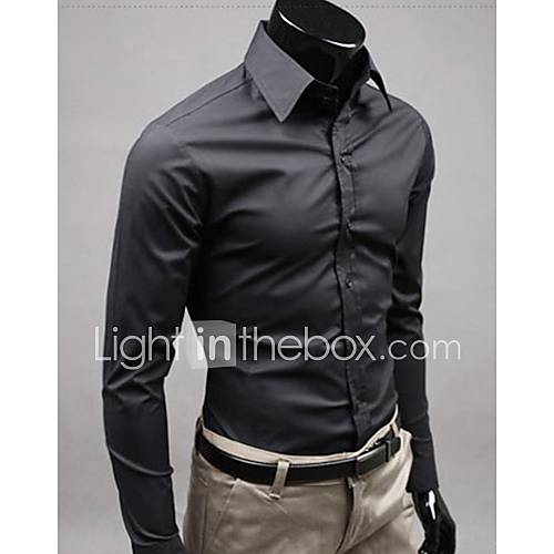 MSUIT Fashion Cultivate OneS Morality MenS Long Sleeve Shirt Z9175