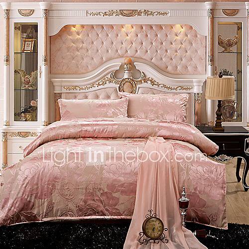 Mainstream Elegant Solid Color Jacquard Medium 4 PCS Set Bedding