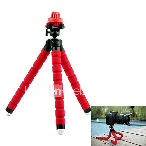 G 143 SRed Fotopro 360 Degree Rotate Octopus Shape Flexible Sponge Tripod for GoPro Hero 2/3/3