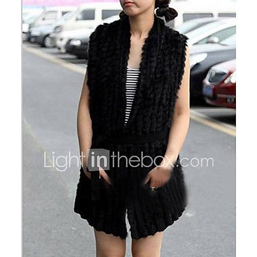 Sleeveless Collarless Rabbit Fur Party/Casual Vest(More Colors)