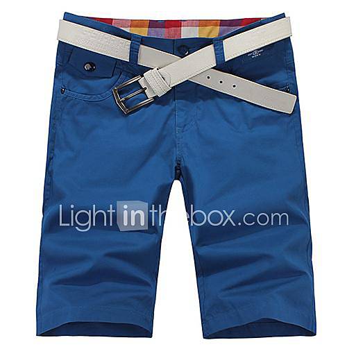 Mens Casual Fashion Candy Color Cotton Shorts