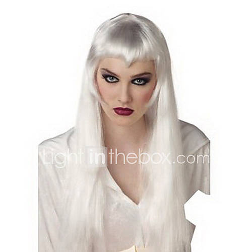 Fancy Ball Synthetic Party Wig Little Devil Medium Straight Wig(Silver)