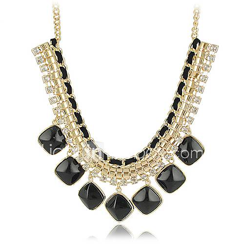 Yumfeel Womens Fashion Multilayer Gem Charm Link Necklace