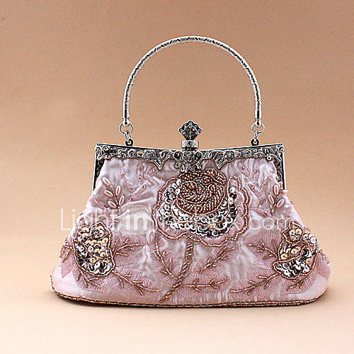 Freya WomenS Fashion Exquisite Retro Beaded Bag(Pink)