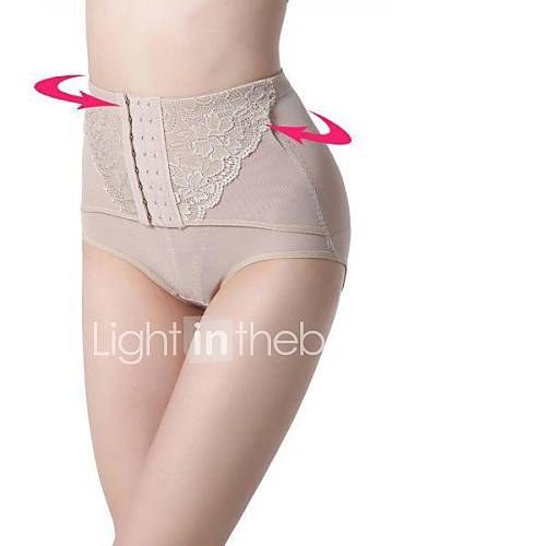 Womens The Front Buckle Lace High Waist Maintain Body Type Briefs