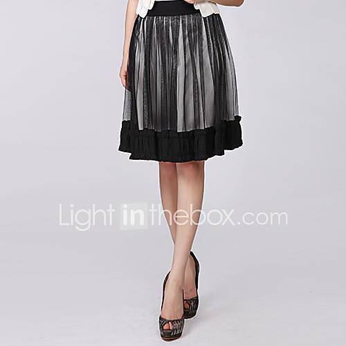 Cerel Organza Elegant Pleated Skirt Midi Skirt