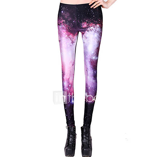 XingKong Womens Universe Pattern Gorgeous Elastic Leggings (Pattern Random)