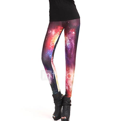 Elonbo The Stars Vastness Style Digital Painting Women Free Size Tight Leggings