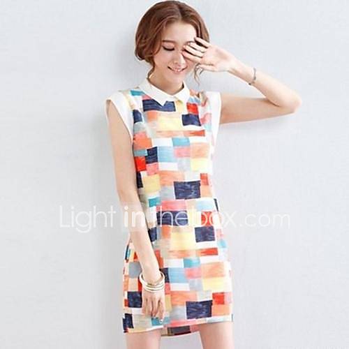 Womens Colorful Check Pattern Dress