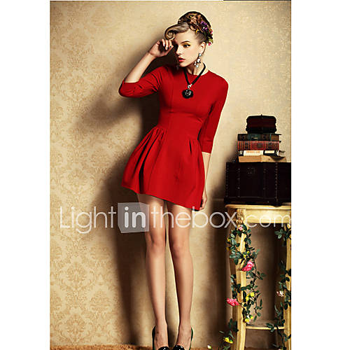 Yyys Casual Slim Ol Dress(Red)