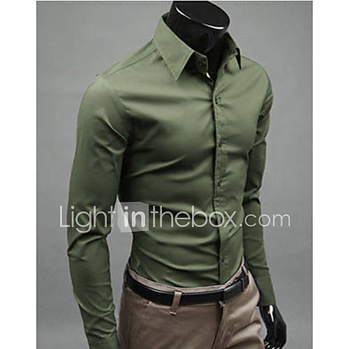 MSUIT Fashion Cultivate OneS Morality MenS Long Sleeve Shirt Z9187