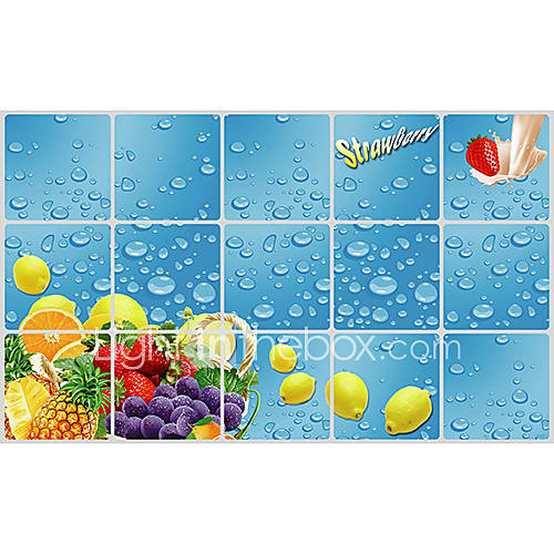 Food Strawberry Aluminum Foil Waterproof High Temperature Resistant Wall Stickers