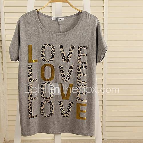 Womens Korean Fashion Printed Short Sleeve T Shirt